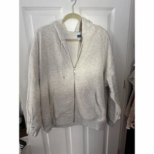 Old Navy Light Gray Zip-Up Hoodie